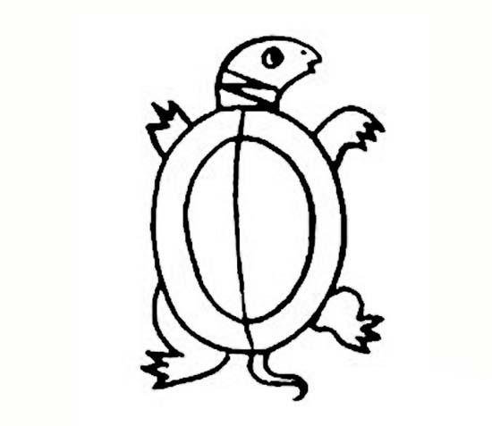 乌龟简笔画：站立的乌龟