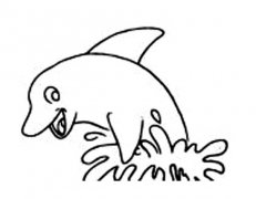 海豚出水简笔画图片