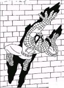 爬墙的蜘蛛侠简笔画图片