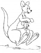 袋鼠妈妈和宝宝简笔画