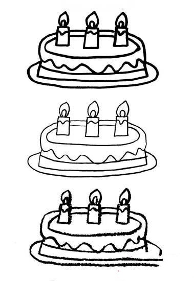 生日蛋糕简笔画图片大全
