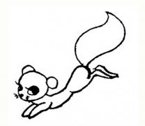 幼儿跳跃的松鼠简笔画