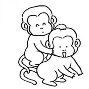 两只可爱的小猴子简笔画大全