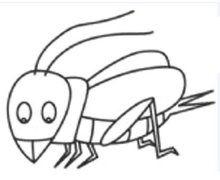 儿童可爱卡通蟋蟀简笔画图片
