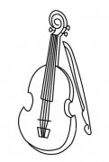 小提琴与小提琴杆简笔画图片