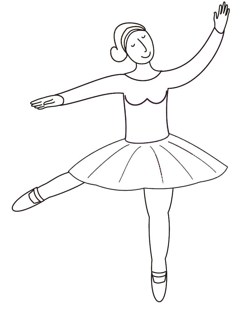 跳芭蕾舞的女孩简笔画