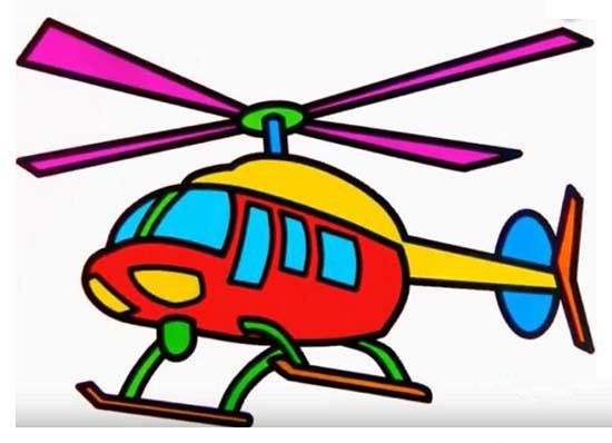 少儿彩色直升飞机简笔画图片