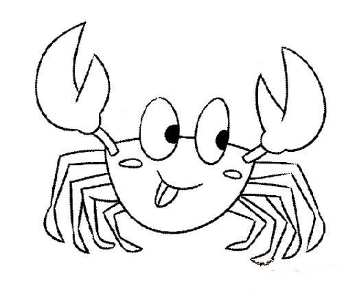 儿童可爱的螃蟹简笔画图片