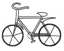 小学生交通工具简笔画图片：自行车