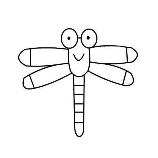 儿童卡通蜻蜓简笔画