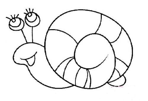 儿童可爱卡通蜗牛简笔画