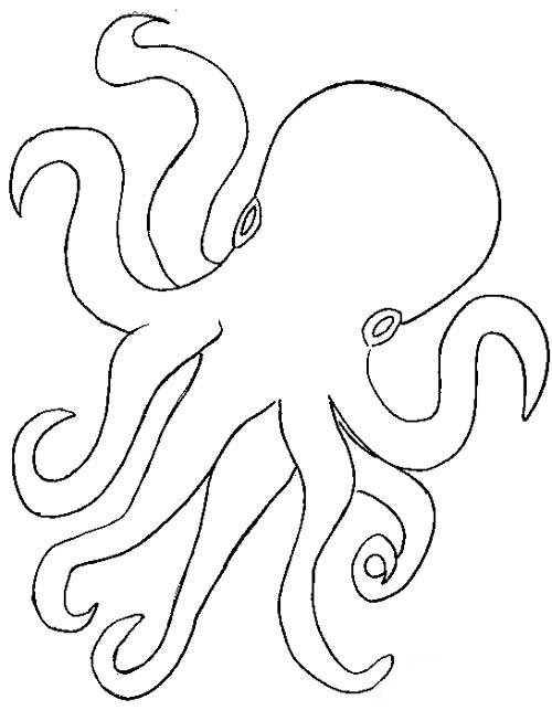 海里的章鱼简笔画图片