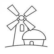 简单的乡村风车简笔画图片