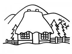 雪景中的小屋