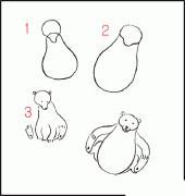 关于熊的简笔画画法步骤：怎么画熊