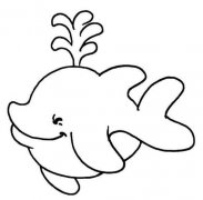 海洋动物简笔画图片：鲸鱼