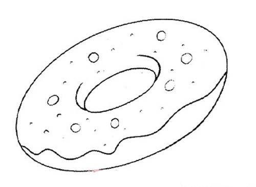 甜甜圈面包简笔画