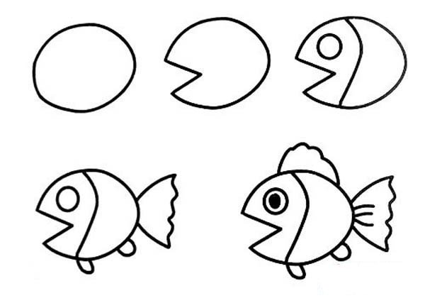 幼儿园关于鱼的简笔画画法步骤