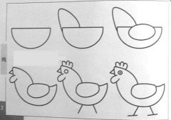 鸡的简笔画画法