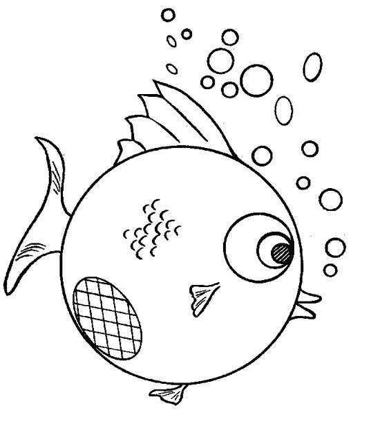 鱼的简笔画：水中吐泡泡的小鱼
