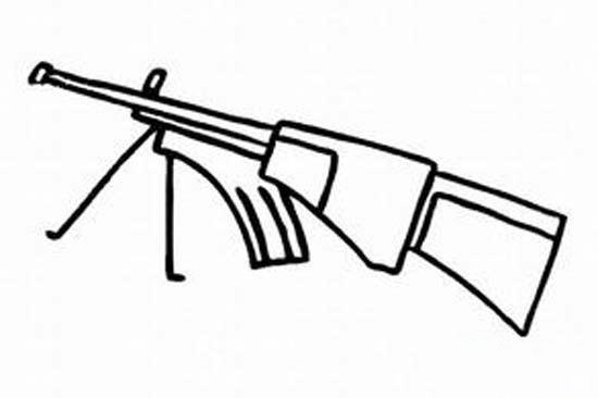 幼儿武器简笔画图片：枪