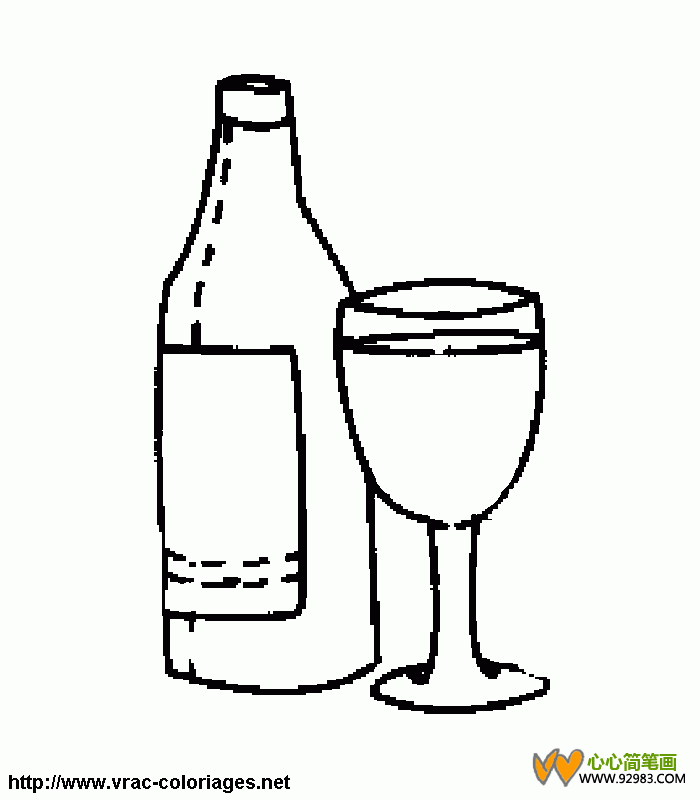 酒瓶与酒杯简笔画