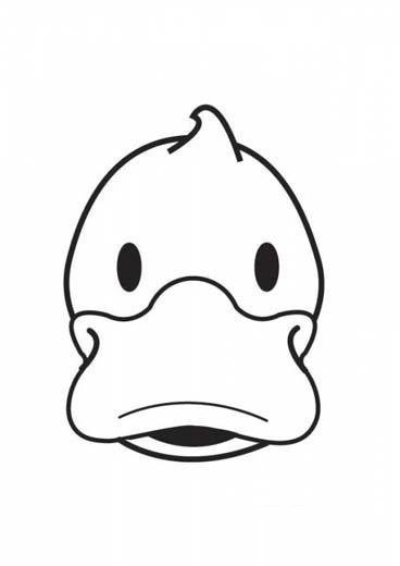 鸭的头部正面简笔画