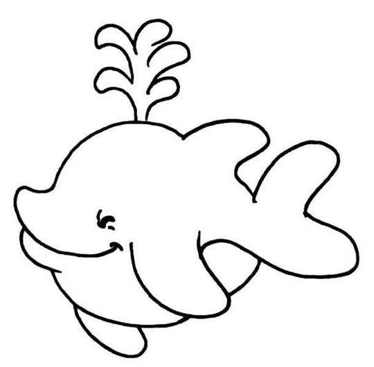 海洋动物简笔画图片：鲸鱼