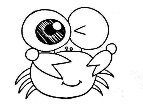 可爱卡通螃蟹简笔画