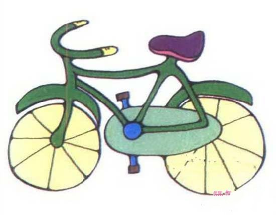 少儿彩色自行车简笔画图片大全