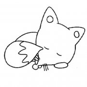 睡觉的狐狸简笔画图片
