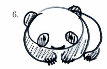 如何画熊猫