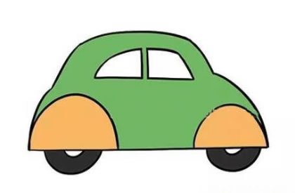 绿色小汽车简笔画