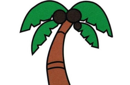 卡通椰子树简笔画