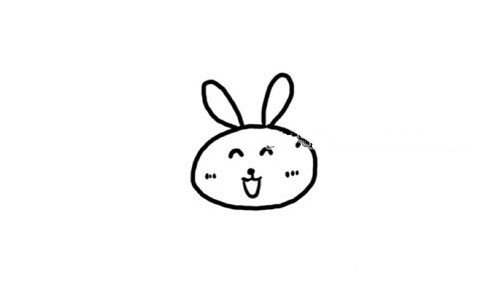 2.给兔子画上笑脸