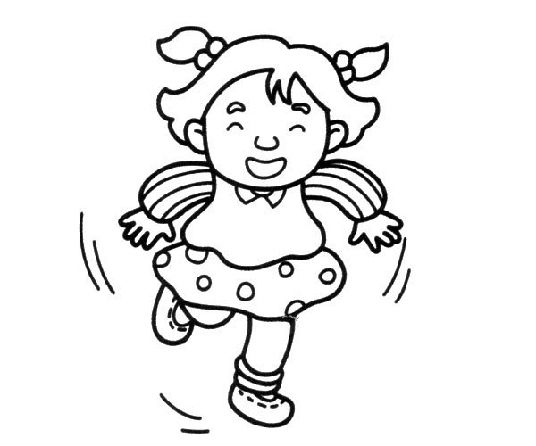 奔跑的小女孩简笔画