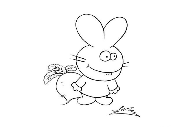简单可爱的小白兔简笔画2