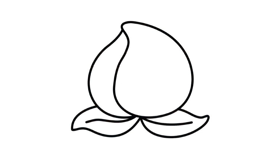 水蜜桃简笔画图片