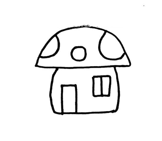 蘑菇小屋简笔画图片2