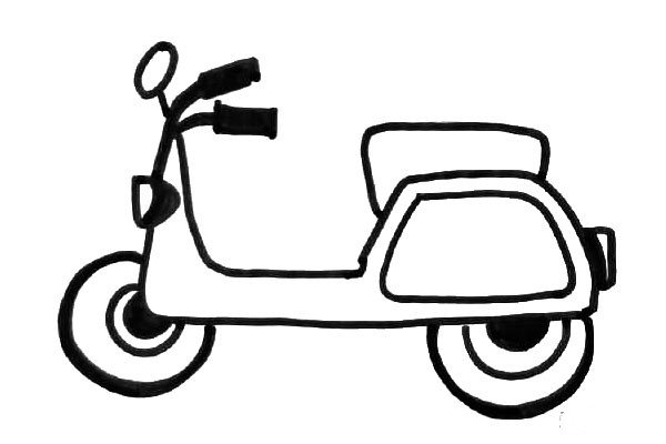 简笔画交通工具摩托车