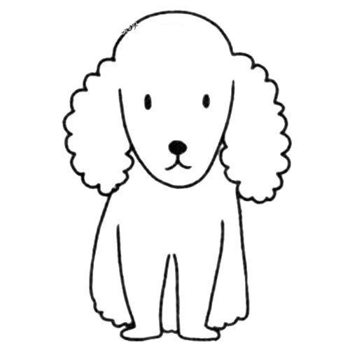 3.画出狗狗的身体和四肢。