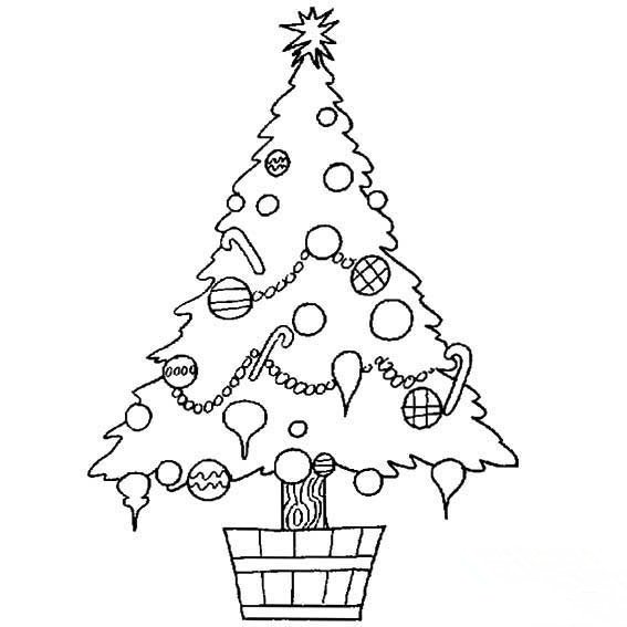小学生DIY圣诞树简笔画方法