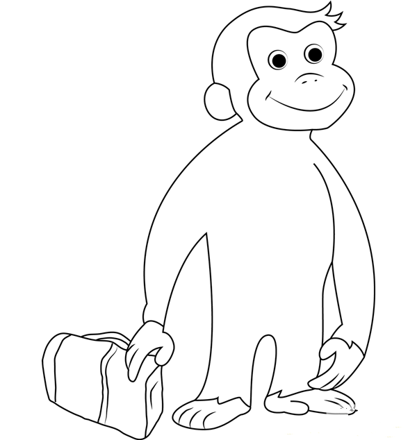 旅游的猴子简笔画图片