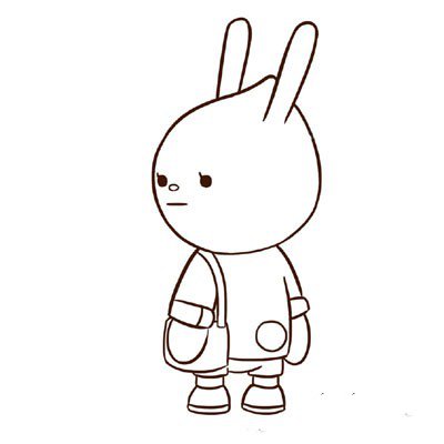 背书包的小兔子简笔画