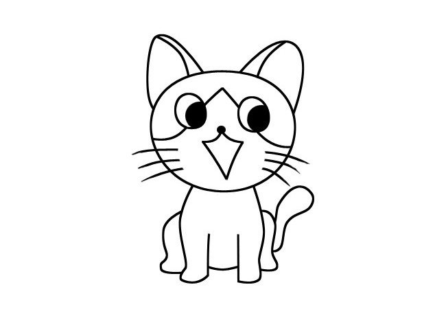 超萌的小猫咪简笔画1