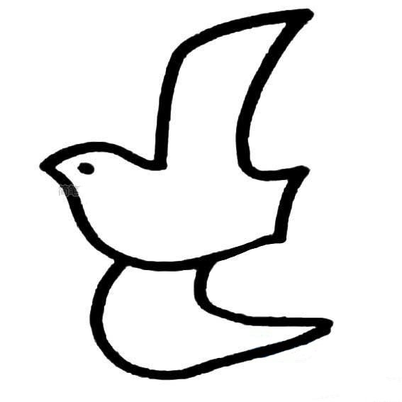 最简单的和平鸽简笔画