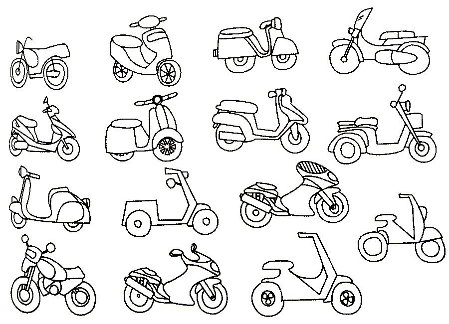摩托车简笔画大全及画法步骤