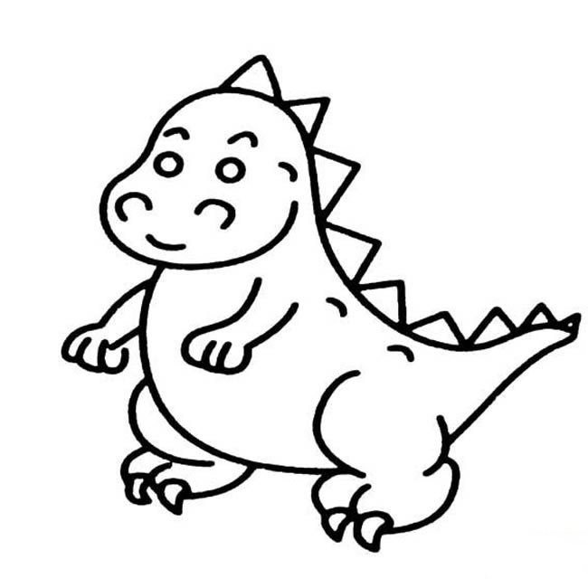 恐龙简笔画图片大全 可爱的小恐龙