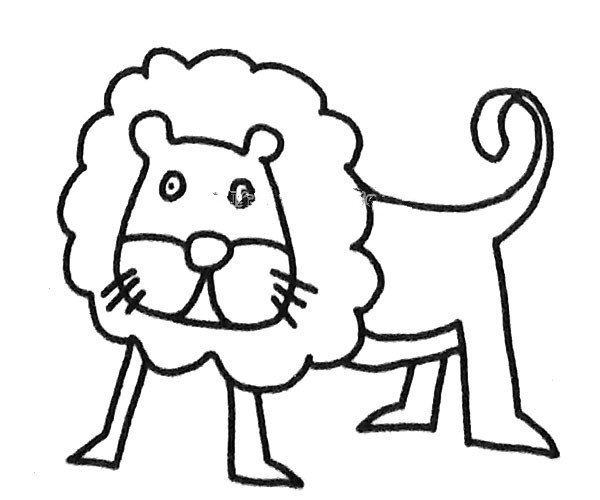 可爱的小狮子简笔画图片5