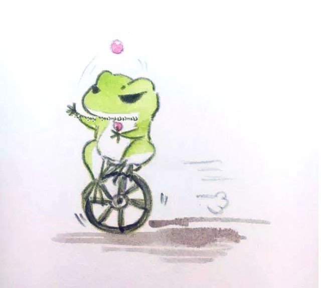 旅行青蛙骑独轮车